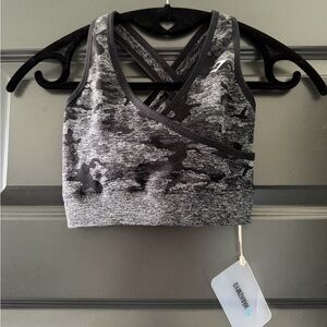 Gym Shark Gray Camo Sports Bra